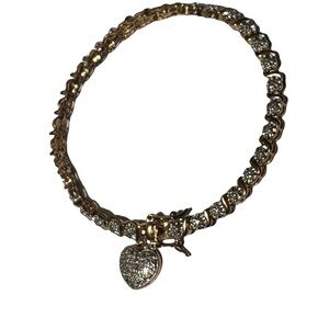 Ross Simon’s Elegant Gold and Silver Heart Charm Bracelet